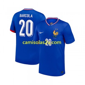 Camisolas de futebol França Bradley Barcola 20 Equipamento Principal 2024 Manga Curta